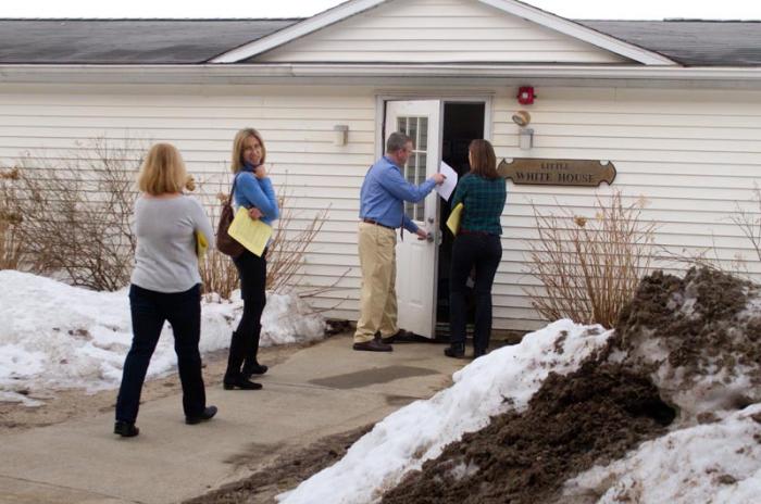 A modular building, dubbed the little white house, houses remedial programs and English Language Learner programs.
