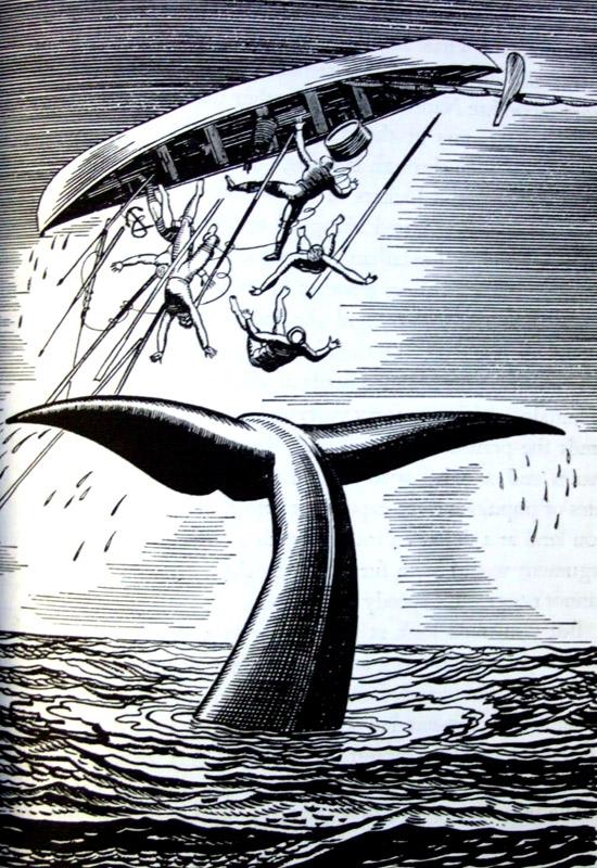 I found a copy of Moby Dick, a thick hardbound copy, and at night Cathlin and I took turns reading to each other.