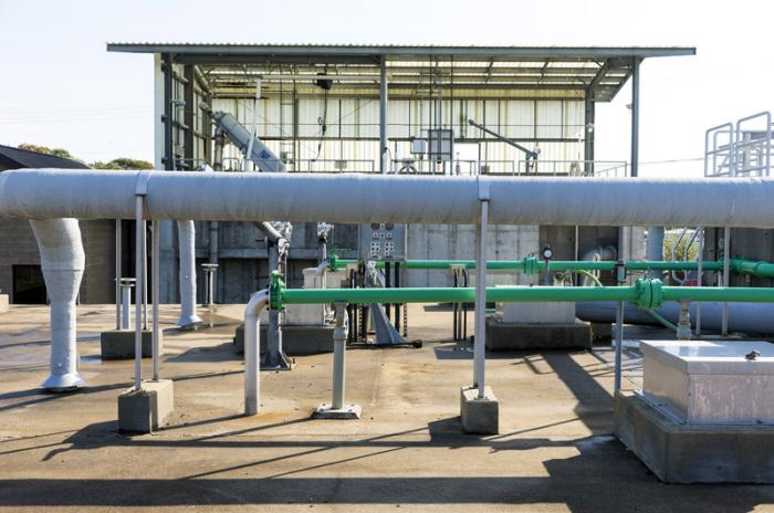 Oak Bluffs wastewater plant. Towns that share watersheds are beginning to discuss joint sewer planning projects.