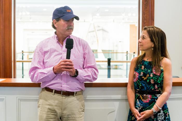 Trust board president Patrick Ahearn, executive director Funi Burdick made remarks at opening.