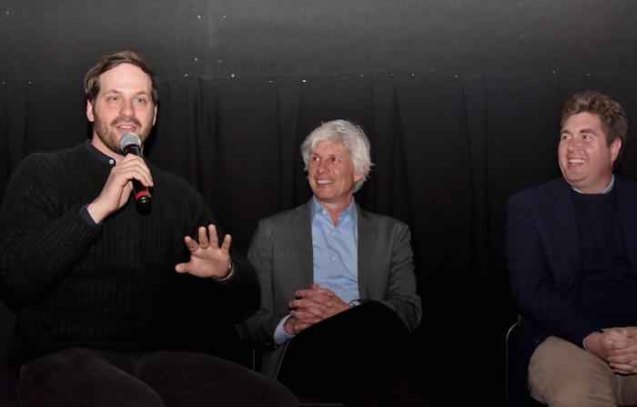 Screenwriters Taylor Allen (left) and Andrew Logan (right) flank director John Curran.