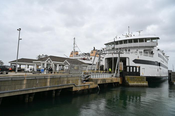 Docking in Vineyard Haven provides a front row seat to numerous waterfront businesses.