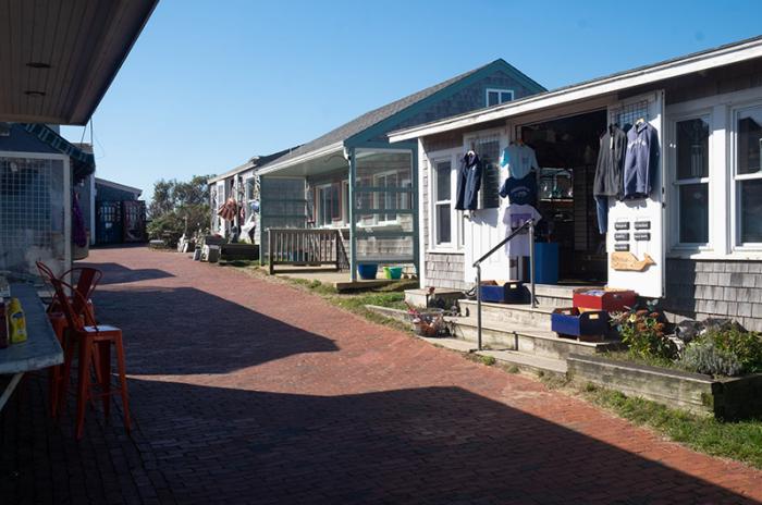 New brick walkways around the Aquinnah shops are one part of the improvement project.