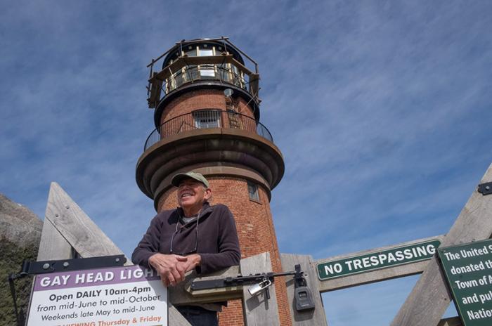 Len Butler, chairman of the advisory committee, surveys the world from down below.