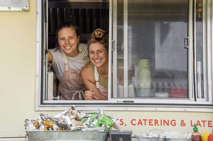 Eva Faber and Lexie Roth of Goldie’s food truck at Climate Action event last week.