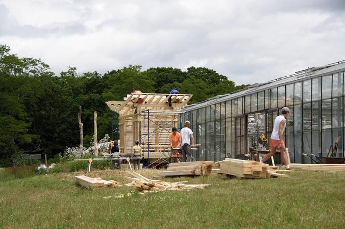 Team of university students spent the week at Thimble Farm designing and building the structure.