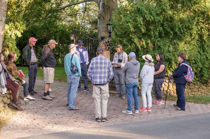 Tour stopped at several spots, including local graveyard where most of the writers are buried.