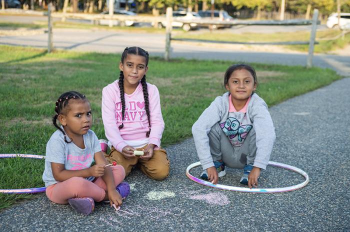 After a stop at community services, they moved across the street to the regional high school.