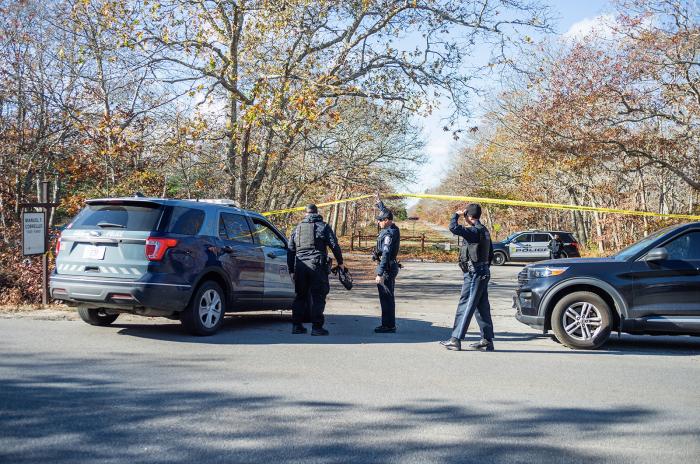 Police investigated near the state forest Thursday morning after finding the robbery getaway vehicle.