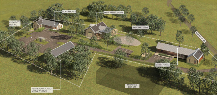 The new project will keep the dance studio the same size, while adding two six-bedroom houses to the property.