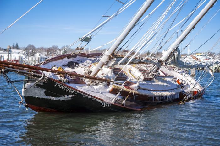 Schooner Tangier running aground was the lone incident in Tisbury waterways during the storm.