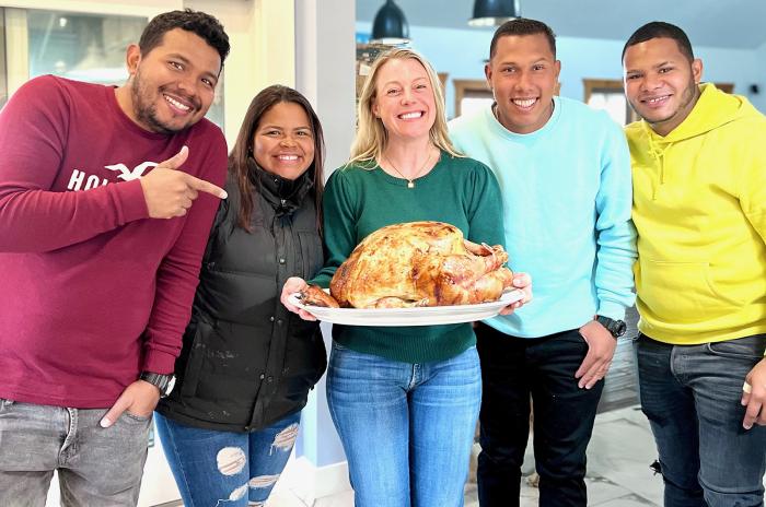 After returning to the Vineyard, Daniel, Daisy, Eliud and German had Thanksgiving with attorney Rachel Self. Ms. Self has been helping other migrants who were dropped on the Island.