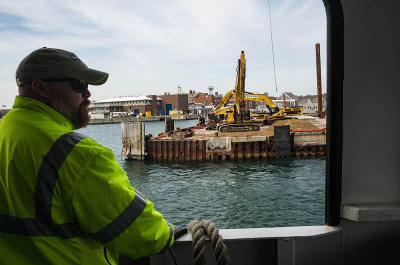 Woods Hole terminal construction up close.