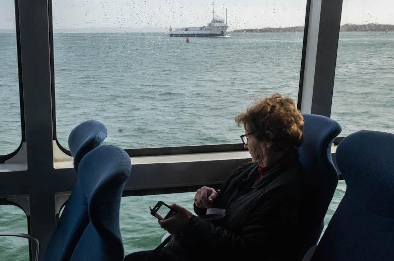 A quiet ride on the fast ferry Seastreak.