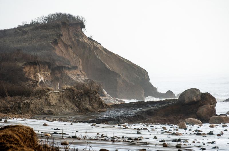 The profile of the famous cliffs at Lucy Vincent Beach have changed in recent years.