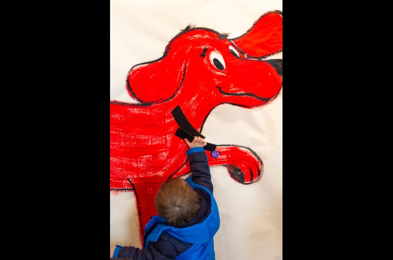 Guests could play "pin the collar on Clifford."