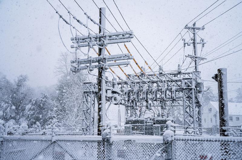 The power grid was put to the test by the heavy wet snow.
