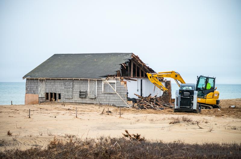 Edgartown has been trying to bolster the beach after a trio of destructive winter storms.
