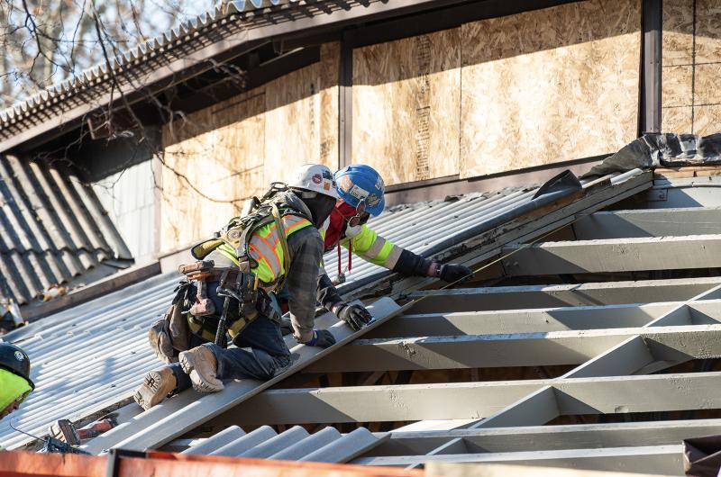 Care was taken to ensure the new roof will last.