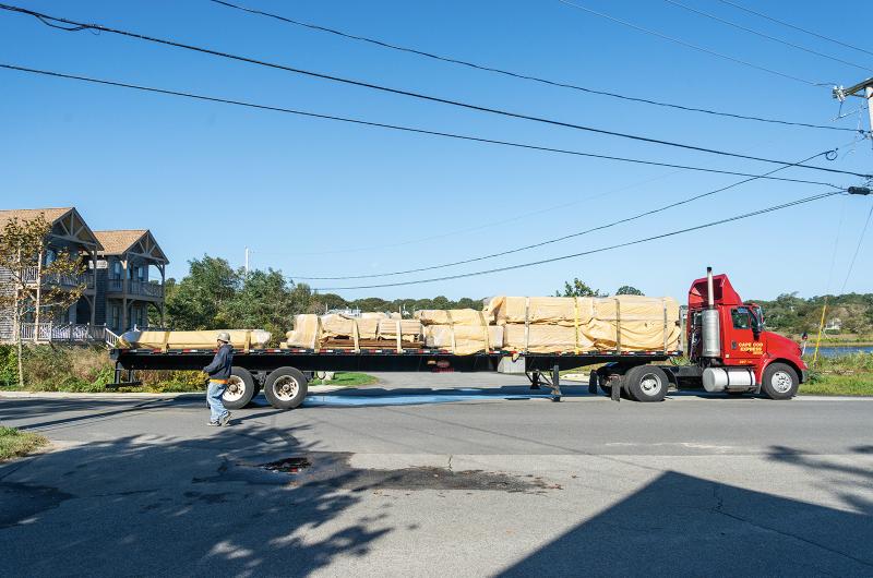 Load of materials arrives in Oak Bluffs.