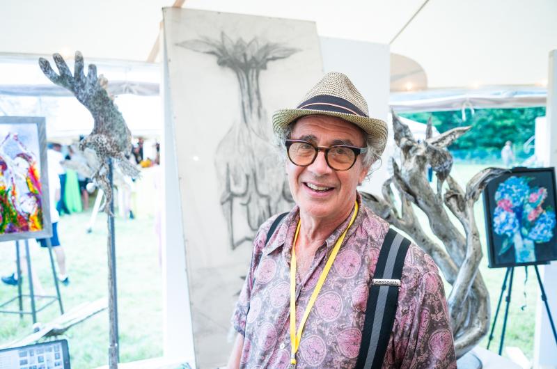 Local artist Barney Zeitz was on hand with his sculpture work.