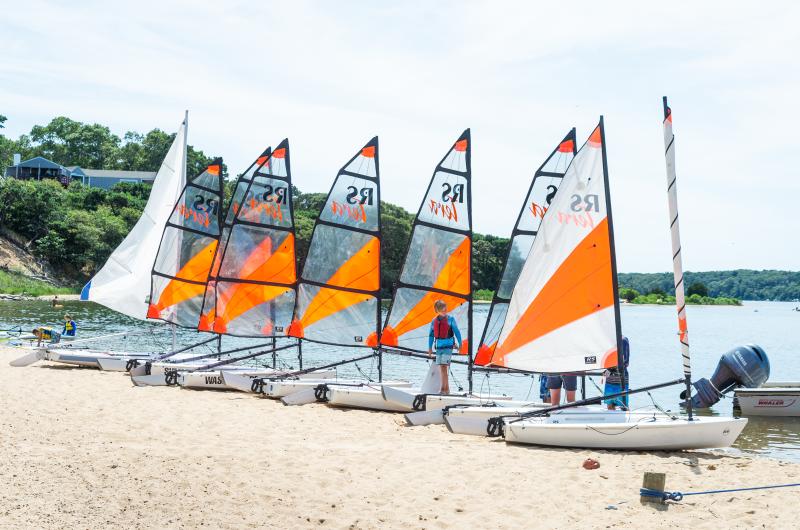 Boats lined up for the daily sail.