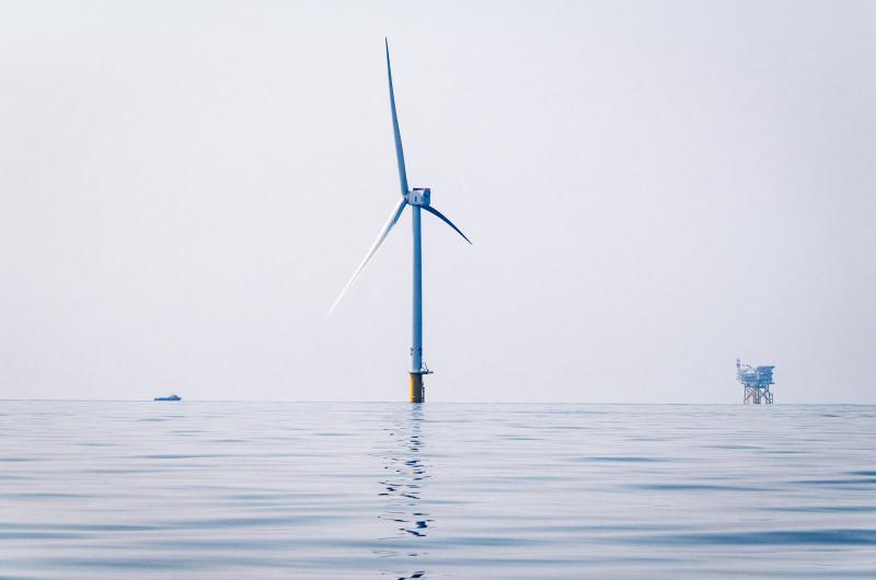 Turbine with substation.