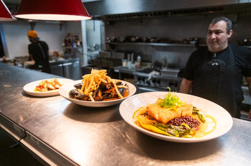 The kitchen at 9 Craft in Vineyard Haven.