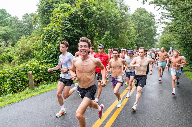 The leaders take off down Middle road.