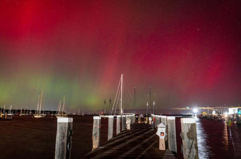 Aurora Borealis over Vineyard Haven Harbor.