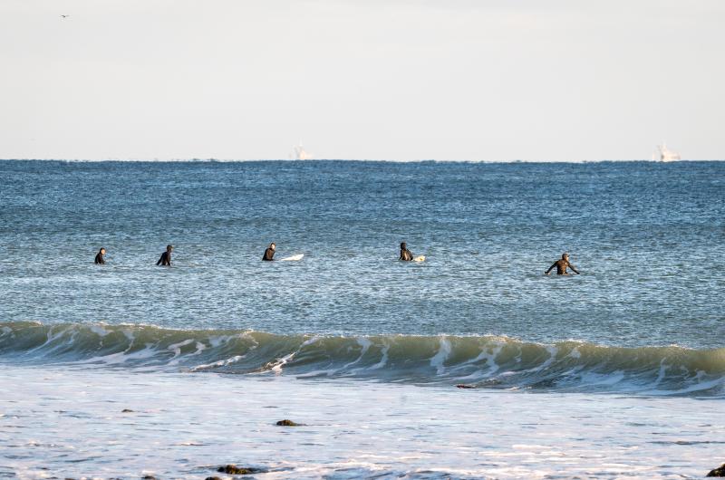 Waiting for the right wave.