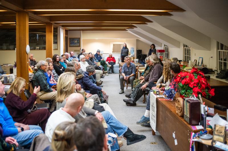 The speakers discuss the weekly process of preparing their columns for print.