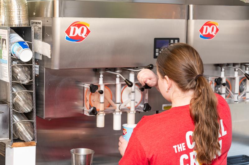 Naomi Winters making blizzards.