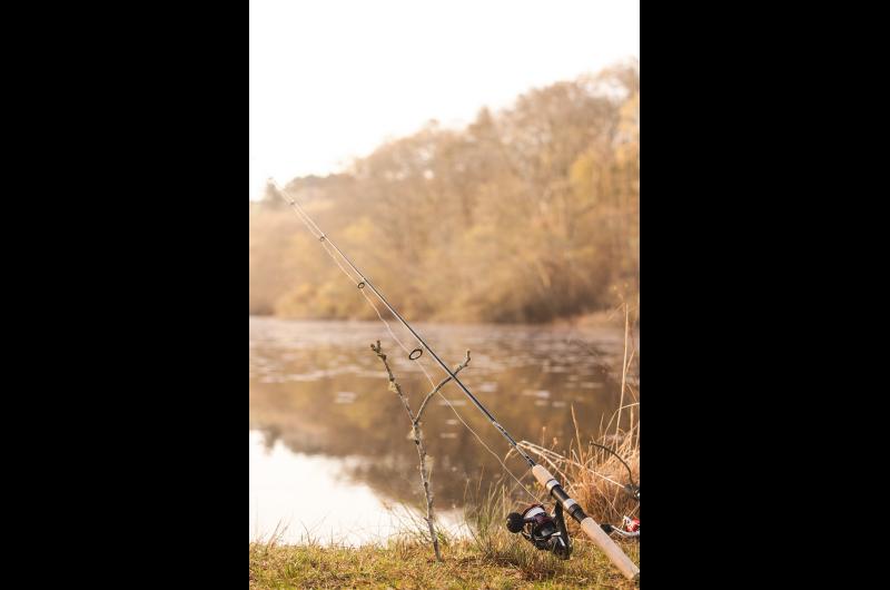 Makeshift rod holder.