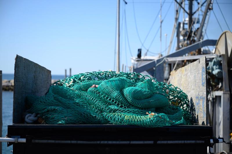 A truck bed full of net.
