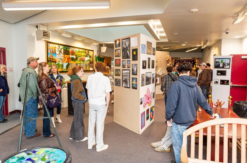 Parents and friends get a chance to view the student work.