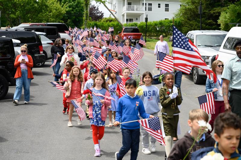 Tisbury School students gather at Owen Park.