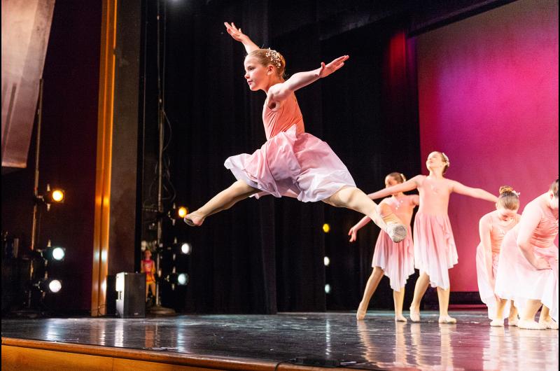 Young ballerinas showed off their leaping ability.