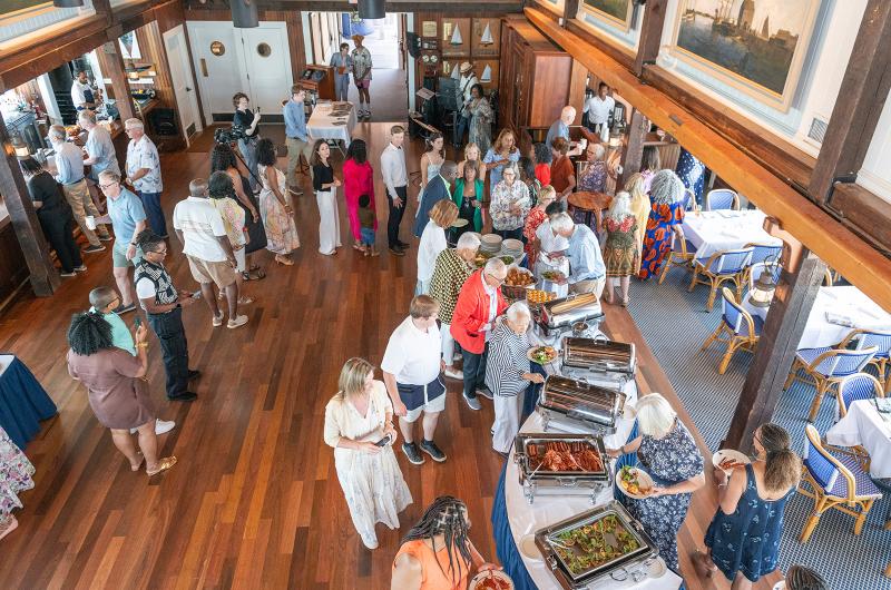 The annual gospel brunch takes place at the Edgartown yacht club.