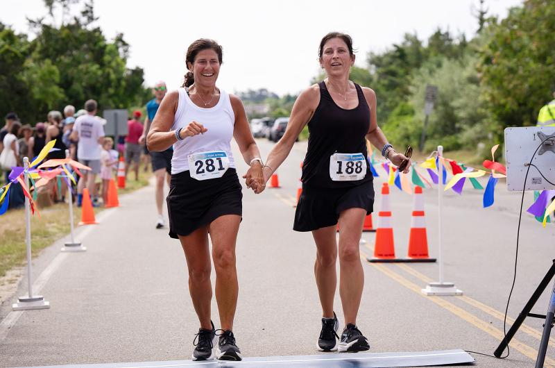 Crossing the line together.