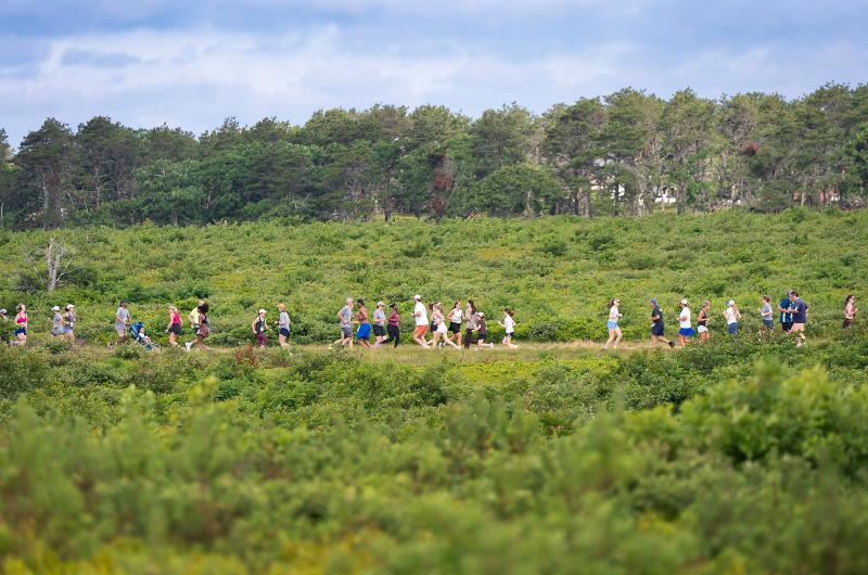 Runners raced five miles from Wasque to the Chappy ferry.