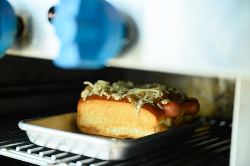 The braised onions and cheese are melted.